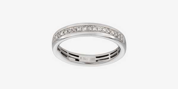 Revere Platinum 950 Grade 0.15ct Diamond Wedding Ring - Q.
